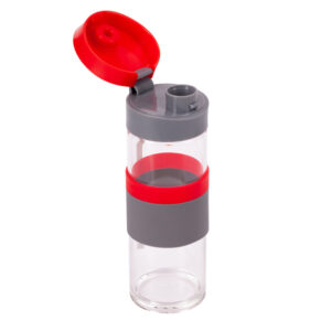 Szklana butelka Top Form 440 ml, czerwony - obrazek 4