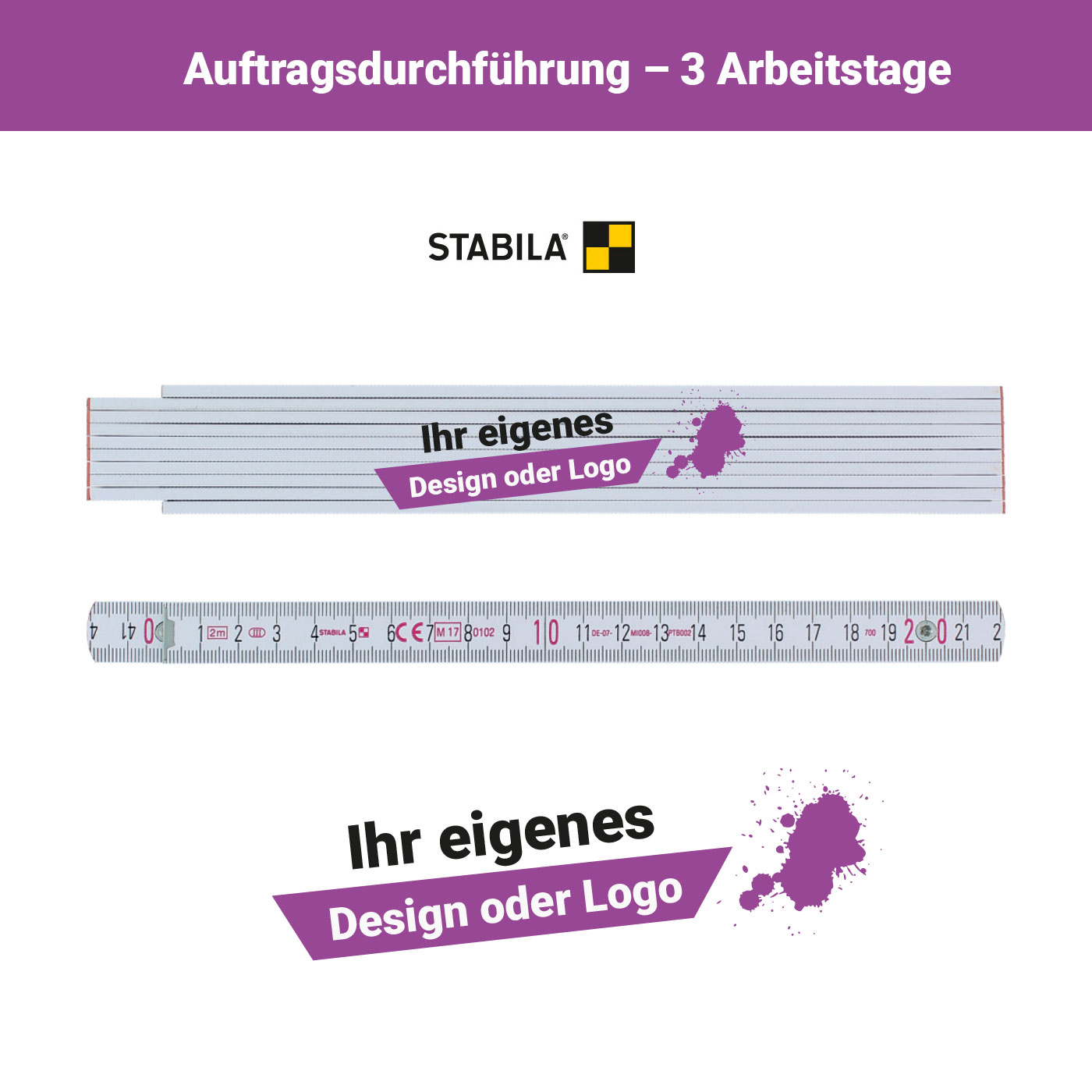zollstock mit Aufdruck